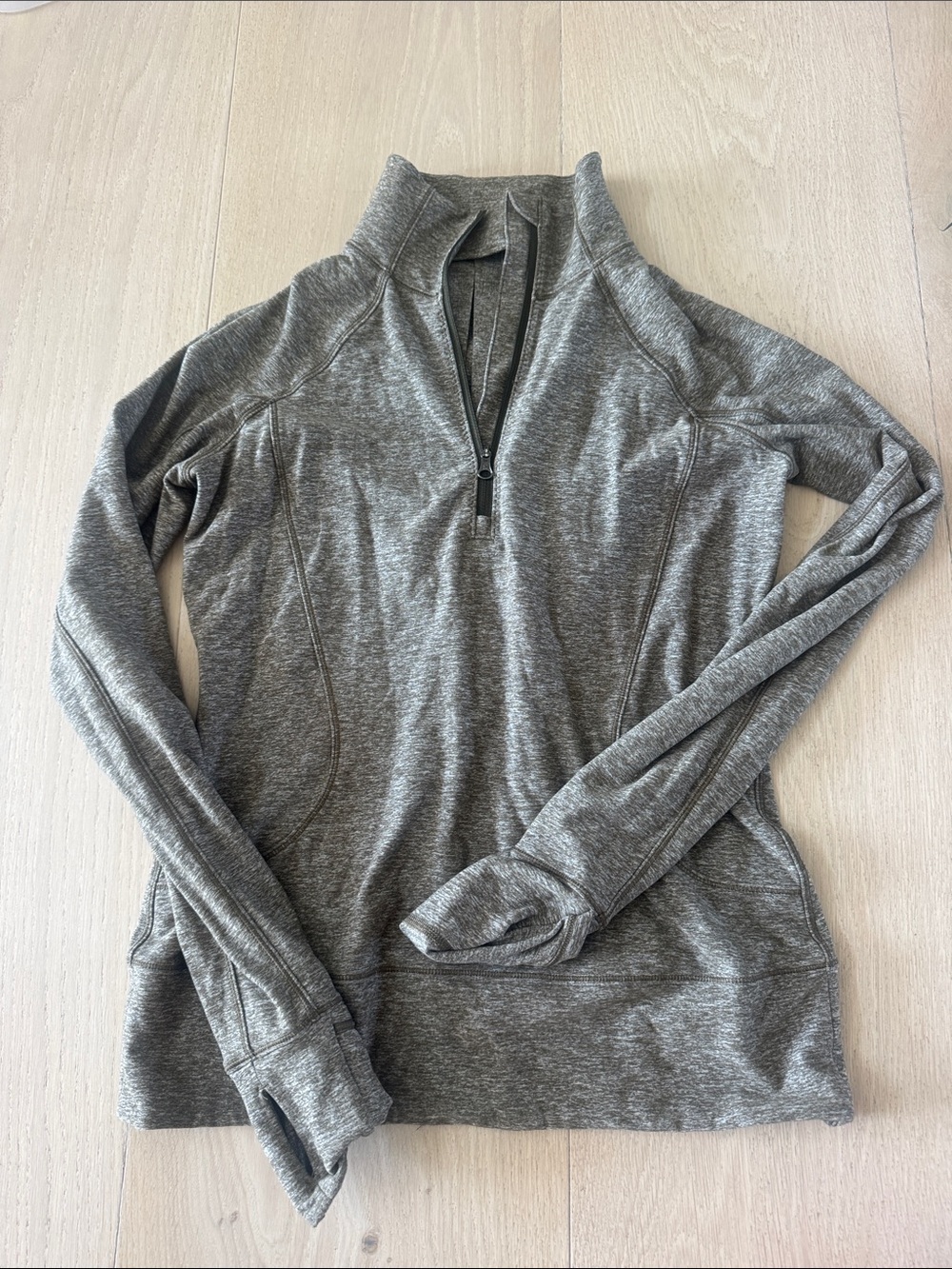 lululemon athletica Heather Green Half-Zip Pullover